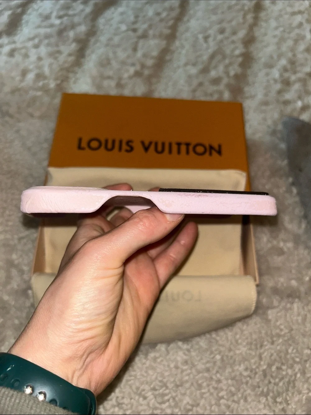 Louis Vuitton Pink and Brown Monogram Leather iPhone Case 13 pro
